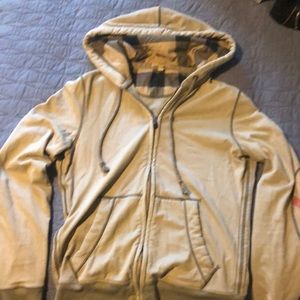 Large Burberry zip up hoodie